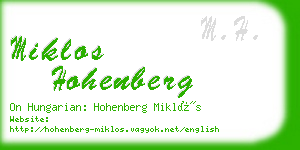 miklos hohenberg business card